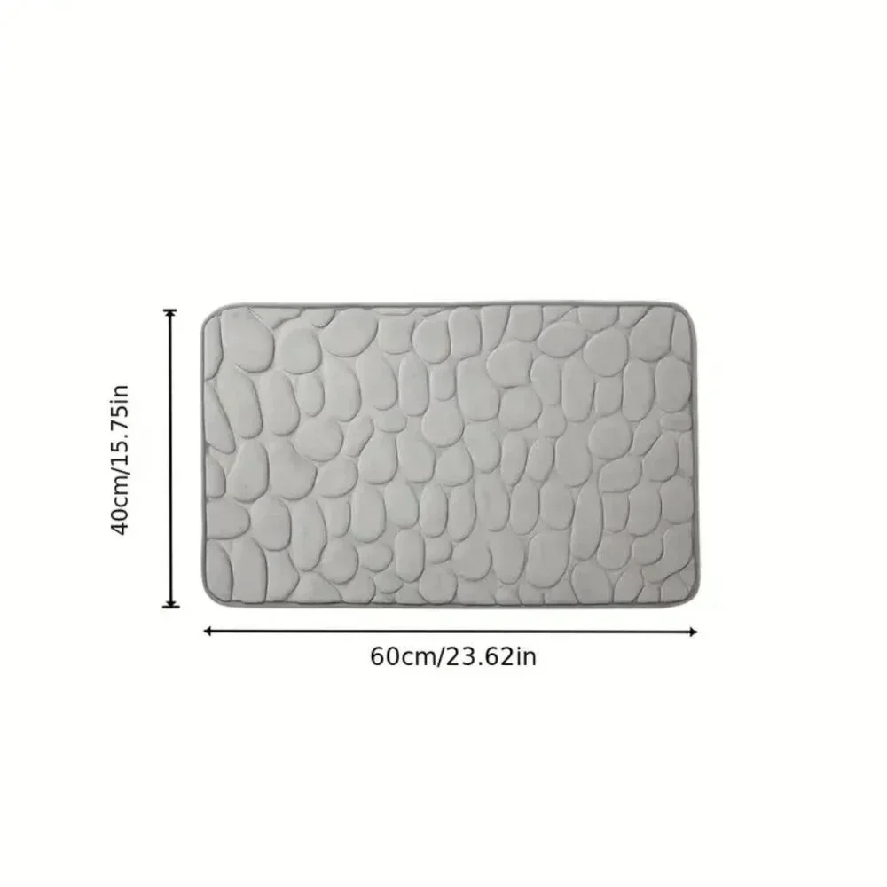 Memory Foam Cobblestone Embossed Bath Rug Mat